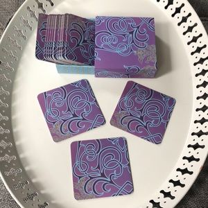 Wooster & Prince 16 patterned cardboard coasters in case.